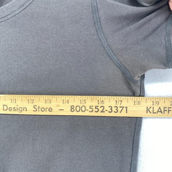 EILEEN FISHER Top PM Petite Stretch Cotton Jersey Short Sleeve Taupe Gray USA - Picture 9 of 11